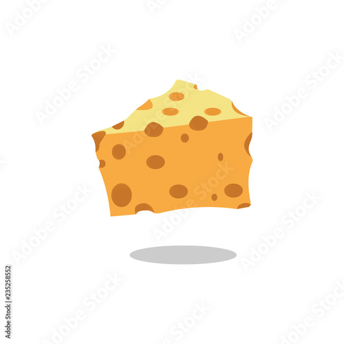 piece of cheese isolated on white background