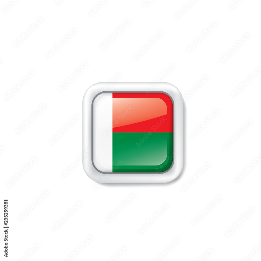 Madagascar flag, vector illustration on a white background Madagascar flag, vector illustration on a white background
