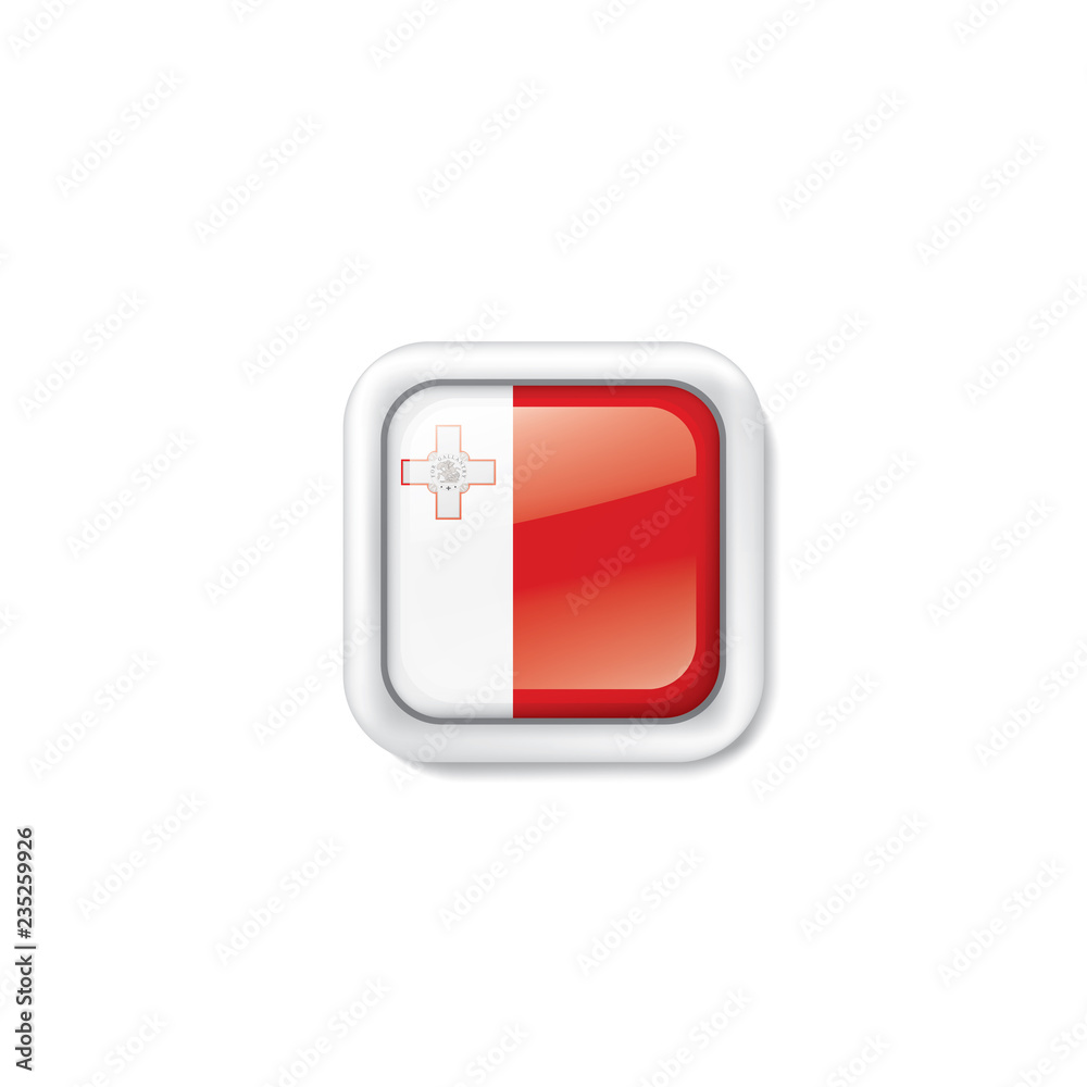 Malta flag, vector illustration on a white background