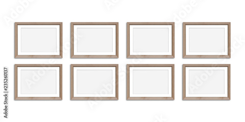 Eight frames collage, isolated on white background, 3d illustration