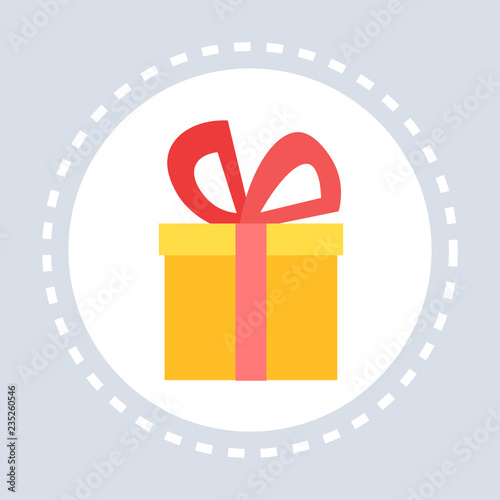 Gift box present shopping icon concept flat