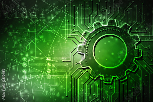2D rendering illustration.  gears on a white background
