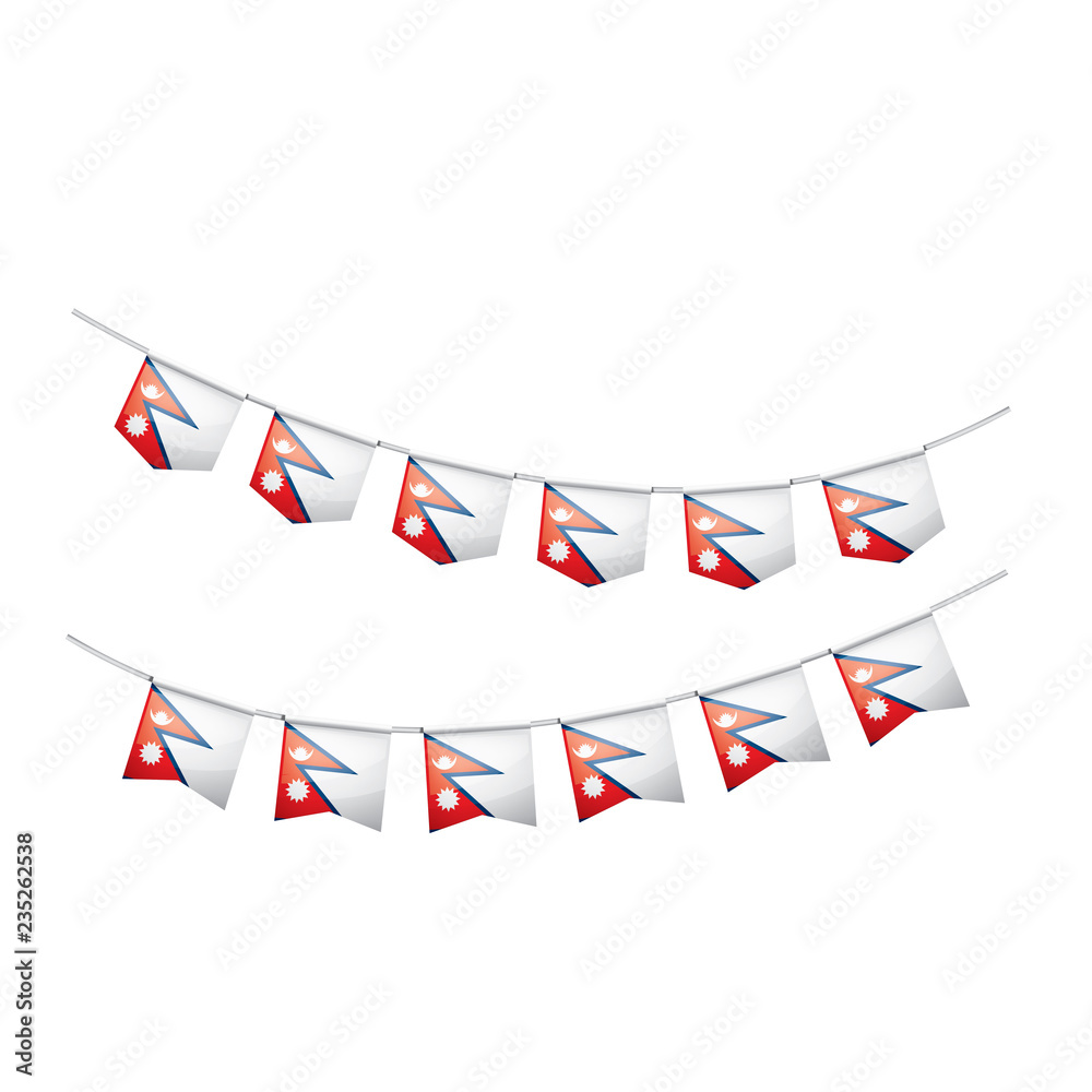 Nepal flag, vector illustration on a white background Nepal flag, vector illustration on a white background
