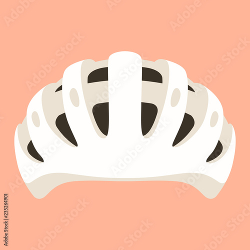 white bicycle helmet, vector illustration ,  flat style