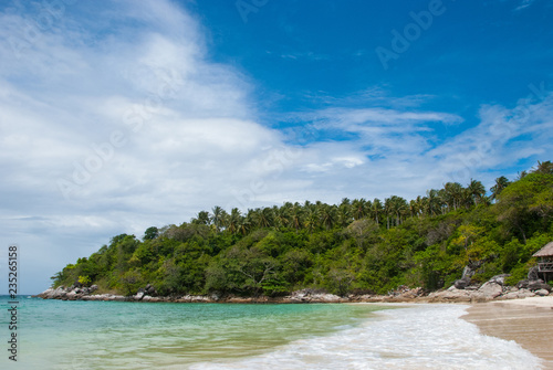 view of the beach on pradise island © taweesak11