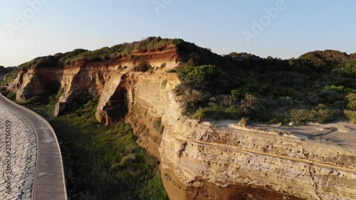 ドローン空撮　屏風ヶ浦の風景