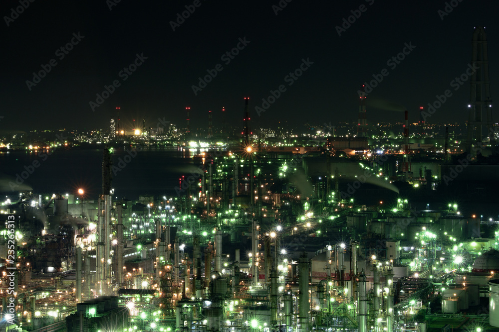 Yokkaichi factory night view
