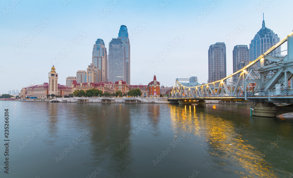 Fototapeta premium Urban architectural landscape in Tianjin, China