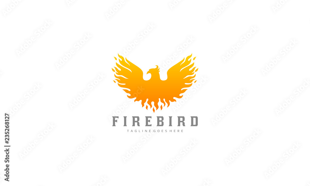 Obraz premium Phoenix logo - fire bird vector