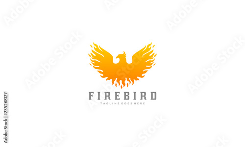 Phoenix logo - fire bird vector