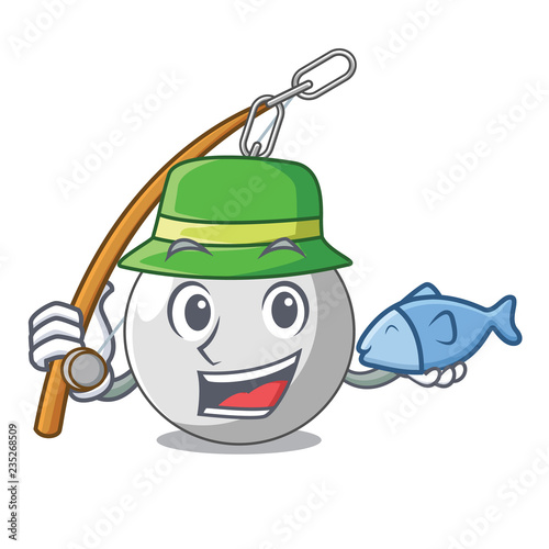 Fishing wrecking ball isolated on a mascot