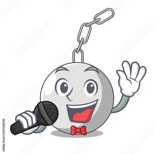 Singing wrecking ball isolated on a mascot