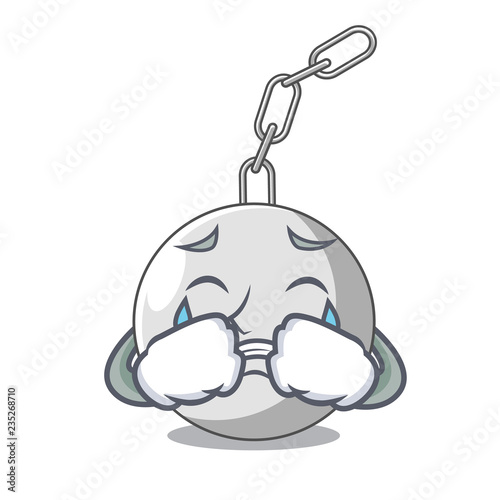 Crying wrecking ball isolated on a mascot