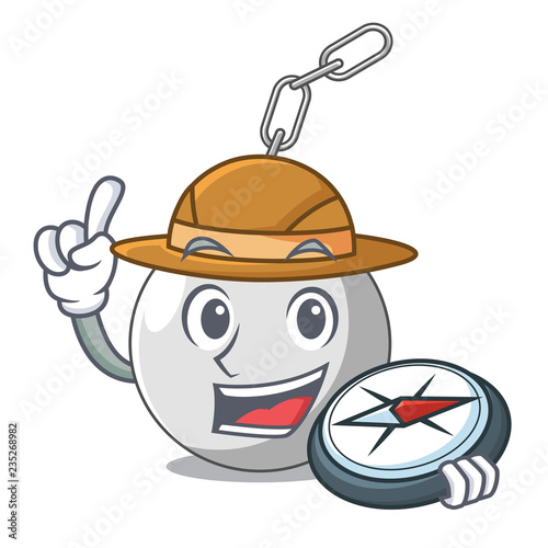 Explorer wrecking ball isolated on a mascot