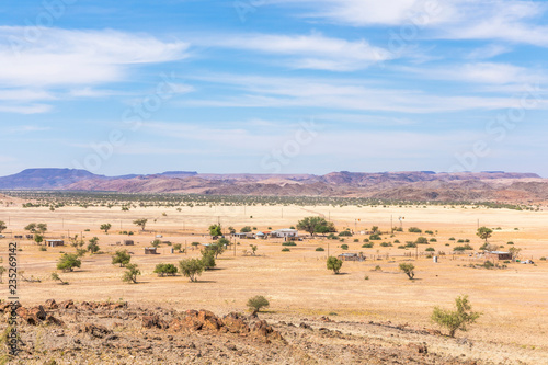 Amazing view over a little town near Twijfelfontein, Damaraland, Namibia.