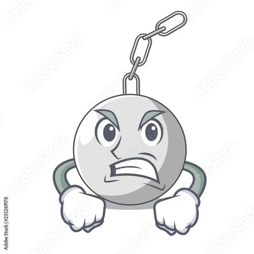 Angry wrecking ball isolated on a mascot