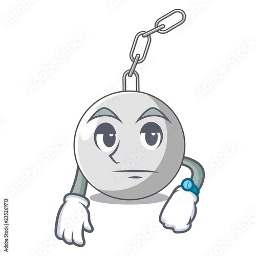 Waiting wrecking ball attached character on hitting