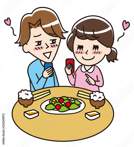 Men and women exchanging e-mail addresses