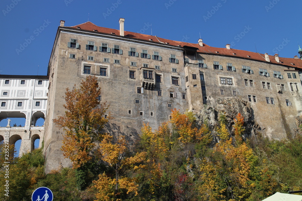 Castle in Český Krumlov over Vltava river, Czech republic