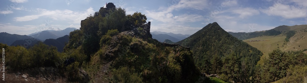 panoramic view of the mountains landscape