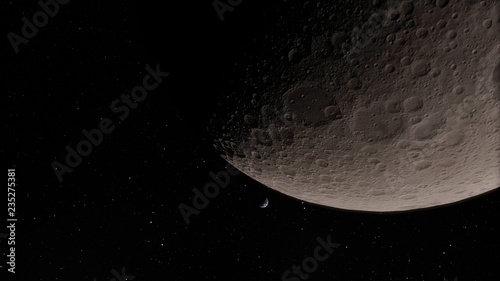 Moon in outer space  surface.this image elements furnished by nasa.