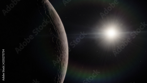 Moon in outer space, surface.this image elements furnished by nasa.