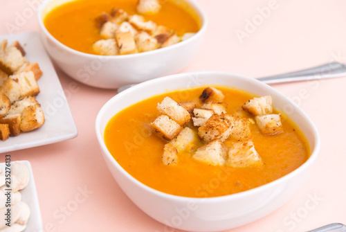 pumpkin soup with croutons