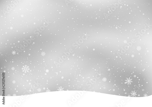 winter snowfall gray background