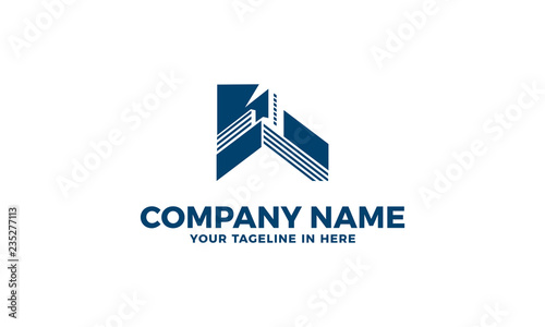 Building Line Simple Vector Logo Template