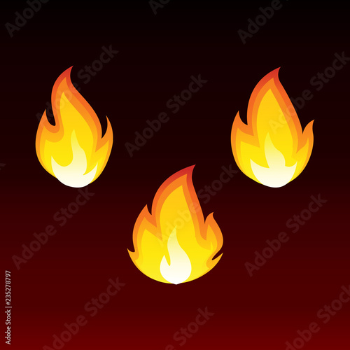 Isolated fire set vector