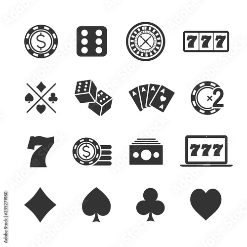 Vector image set of gambling icons.Casino icons. © Maksim