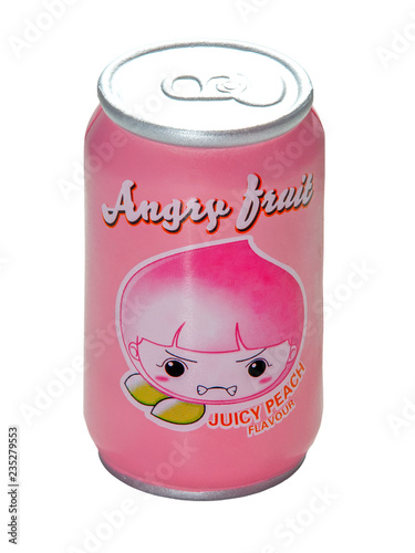 toy in the form of a can of sparkling water on a white isolated background