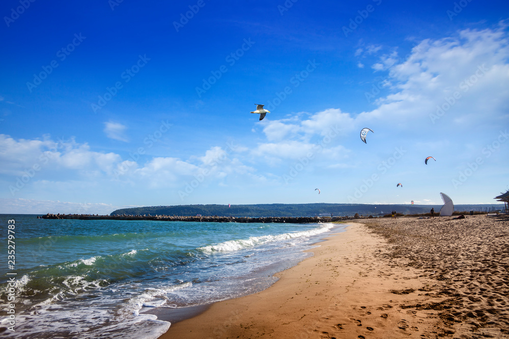 Varna beach, Black sea, Bulgaria - obrazy, fototapety, plakaty 