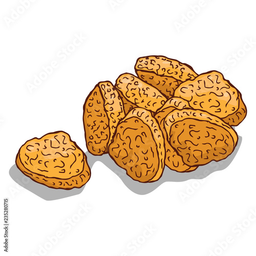 Chicken nuggets. Vector illustration fast food chicken nuggets. Hand drawn chicken nuggets icon.