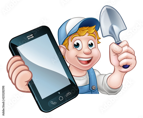 A gardener or farmer holdin...