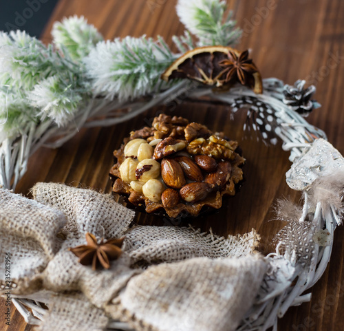 Christmas basket of nuts