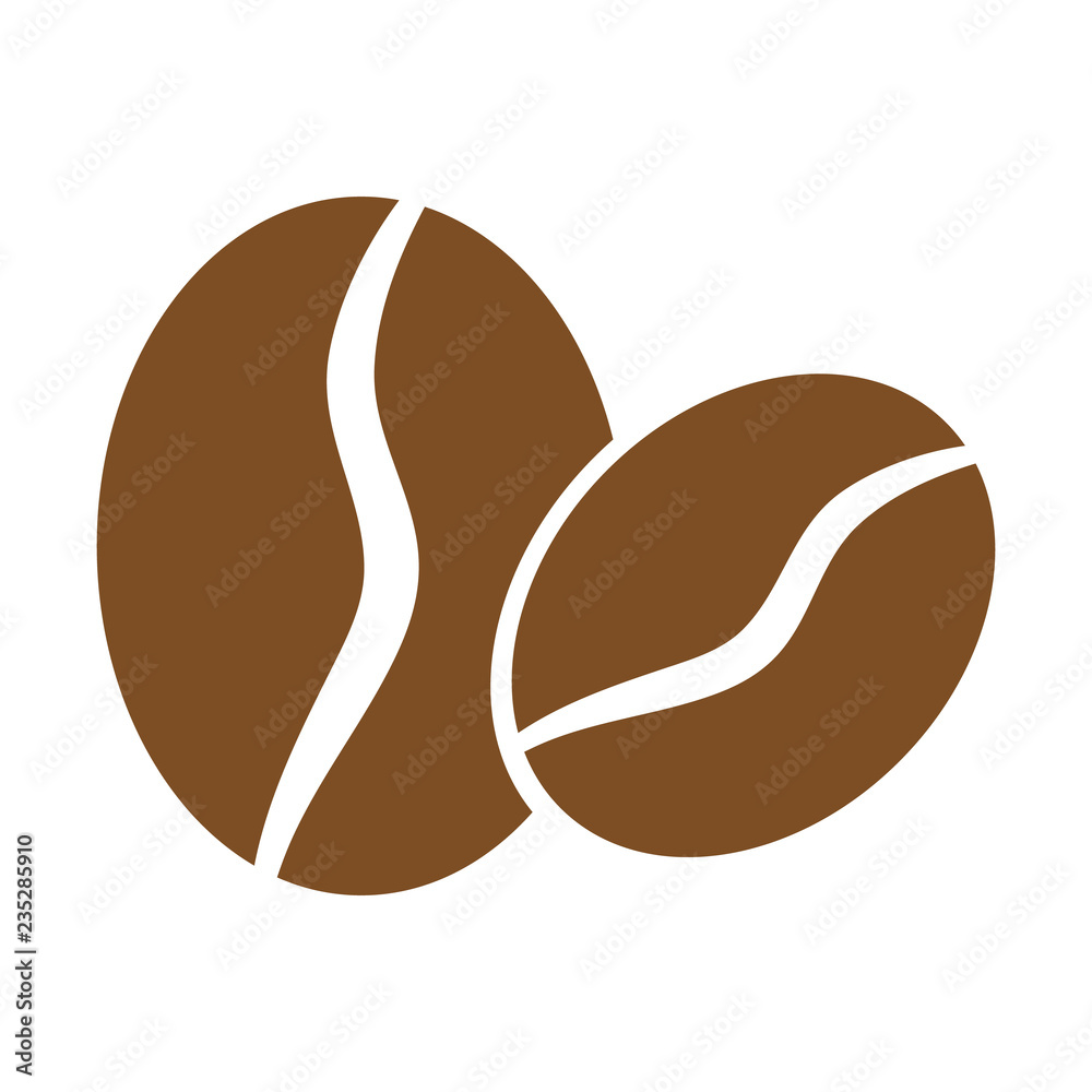 Obraz premium Coffee bean vector icon on white background.