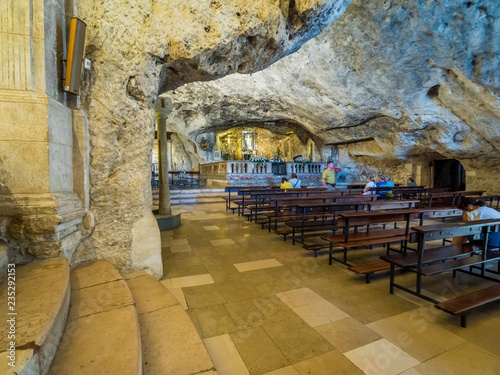 Fotografija Apulia, Italy - Jul 17, 2018: Inside the shrine of the Sanctuary of San Michele
