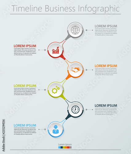Business data visualization. timeline infographic icons designed for abstract background template milestone element modern diagram process technology digital marketing data presentation chart Vector