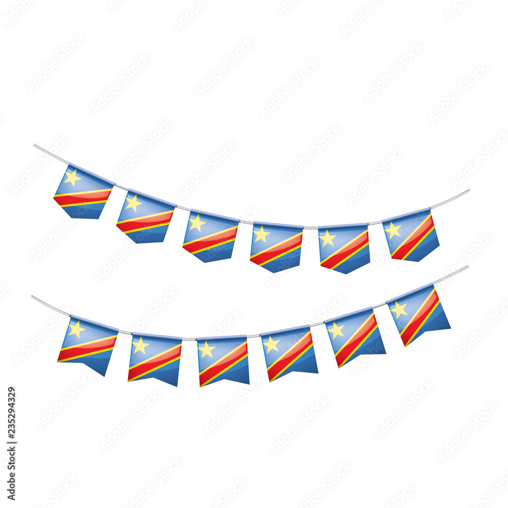 Democratic Republic of the Congo flag, vector illustration on a white background