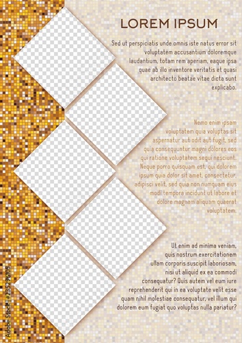 Flyer design. Business brochure template. Booklet for education, advertisement, presentation, magazine page. a4 size vector illustration. Template for photo collage.