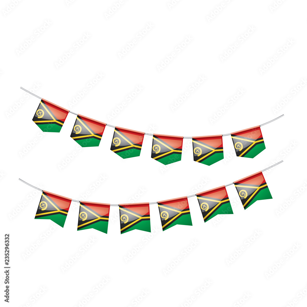 Obraz premium Vanuatu flag, vector illustration on a white background