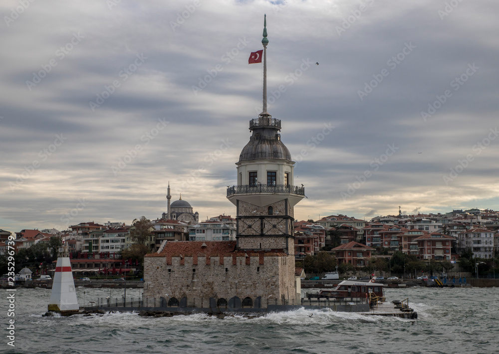 the Maiden's Tower is a symbol of Istanbul, Turkey. the Maiden's Tower is a symbol of Istanbul, Turkey.