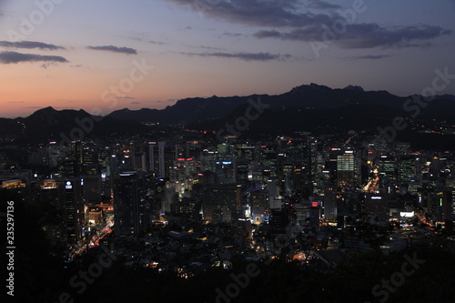 Wallpaper Mural Night View of Seoul’s Skyline, South Korea Torontodigital.ca