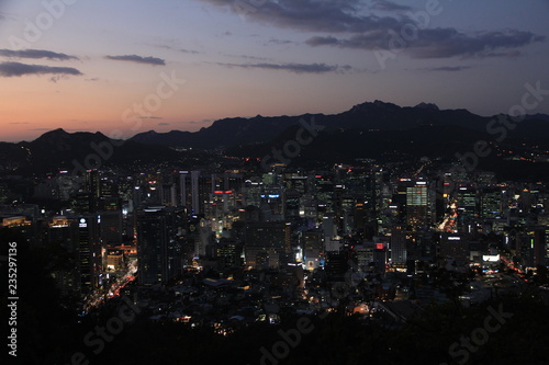 Night View of Seoul   s Skyline  South Korea