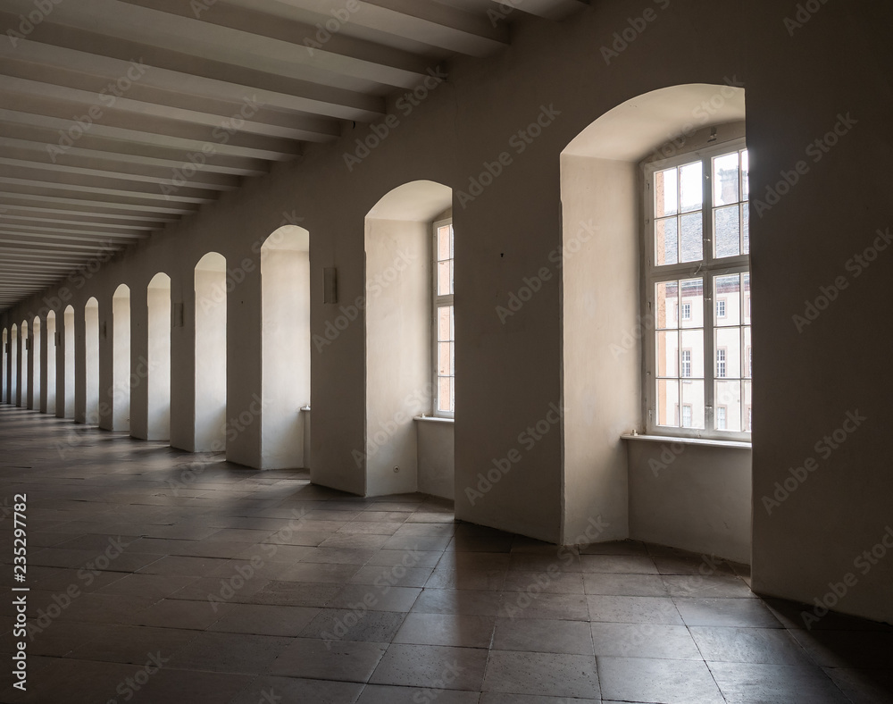 The hallway in convent Corvey in Hoexter, Germany