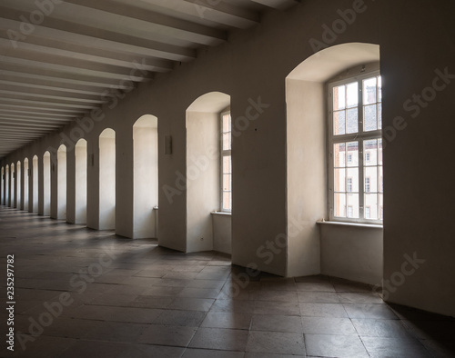 The hallway in convent Corvey in Hoexter  Germany