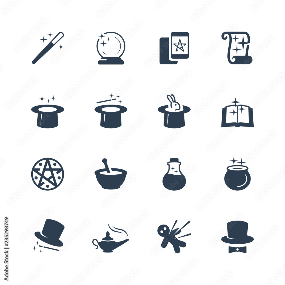 Set of magic related vector icons Set of magic related vector icons