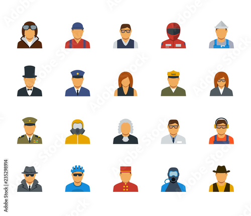 People professions and occupations icon set in flat design #3