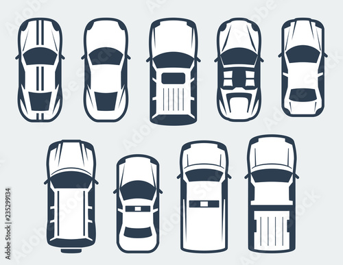 Vector set of cars - top view